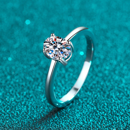 Gaia Solitaire Oval 1 Carat Moissanite Engagement Ring — Moisza