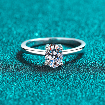 Gaia Solitaire Oval 1 Carat Moissanite Engagement Ring — Moisza