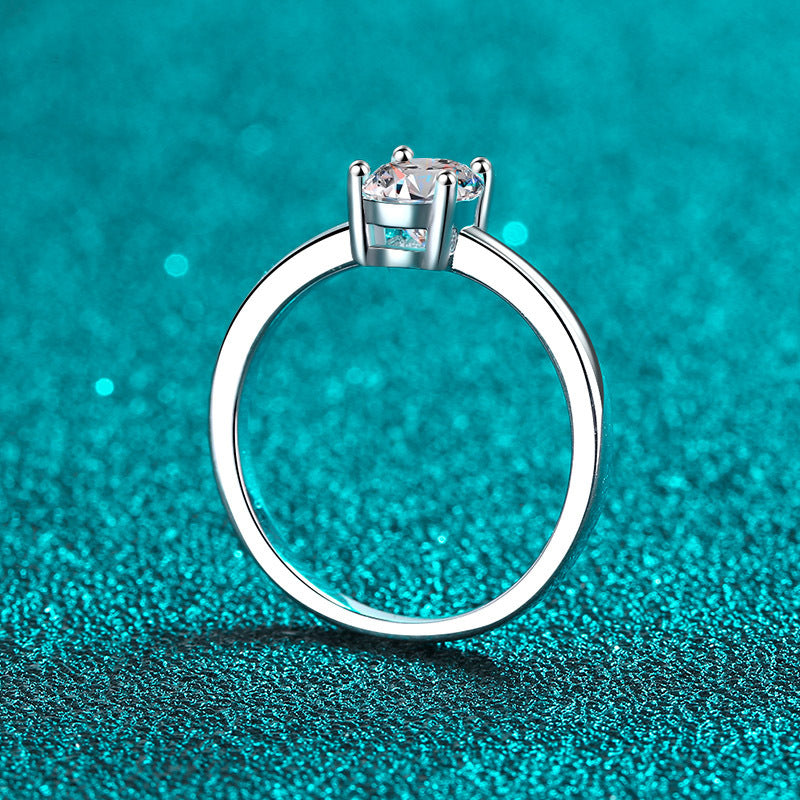 Gaia Solitaire Oval 1 Carat Moissanite Engagement Ring — Moisza