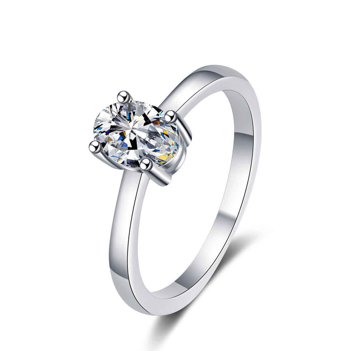 Gaia Solitaire Oval 1 Carat Moissanite Engagement Ring — Moisza