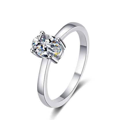Gaia Solitaire Oval 1 Carat Moissanite Engagement Ring — Moisza
