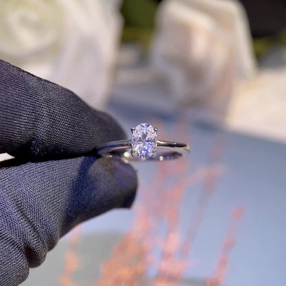 Gaia Solitaire Oval 1 Carat Moissanite Engagement Ring — Moisza