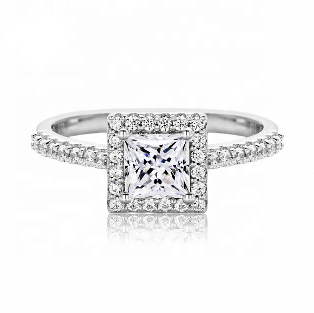 Fashion (White)1-2CT Princess Cut Moissanite Engagement Ring VVS D Colorless  Solitaire Diamond Promise Bridal Ring For Women Wedding Jewelry WJ @ Best  Price Online