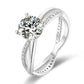 Engagement Ring, Wedding Ring, Promise Ring, Gift for Her, Gift for Girlfriend, girl, Gift for Women, Gift for Mother, Mom, Mum, Valentine’s Day, Mother’s Day, Infinity Solitaire 1ct Moissanite Diamond Ring S925 Sterling Silver with GRA Certificate with gift box