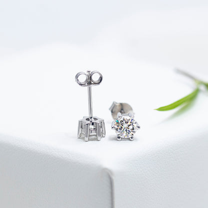 Round Solitaire Engagement Ring 0.5ct S925 White Gold Plated VVS White D Color Moissanite, Wedding Day, Gift for Her, Gift for Girlfriend, girl, Gift for Women, Gift for Mother, for wife, Valentine’s Day, Mother’s Day, Birthday, Jewelry Set, Necklace, Bracelet, 