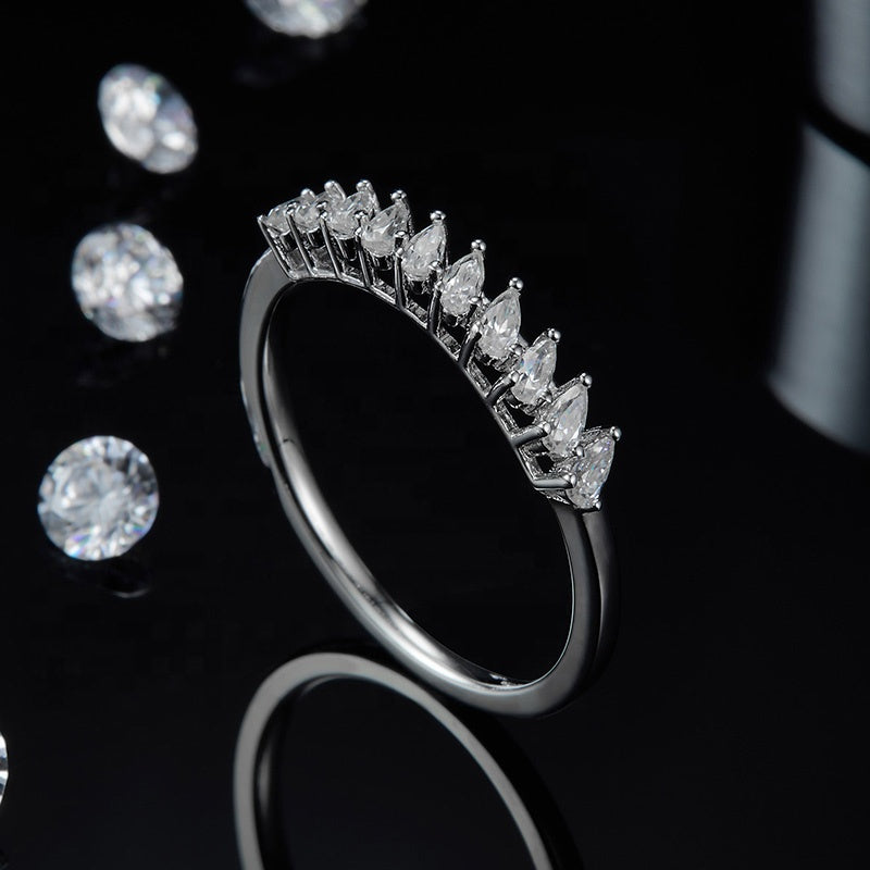 Pear Cut wedding ring, wedding band, promise ring, gift for her, girl, girlfriend, for women, mother, mom, mum, for wife, S925 Moissanite Diamond ring, Valentine’s Day, Mother’s Day, Birthday, anniversary