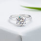 Round Solitaire Engagement Ring 0.5ct S925 White Gold Plated VVS White D Color Moissanite, Wedding Day, Gift for Her, Gift for Girlfriend, girl, Gift for Women, Gift for Mother, for wife, Valentine’s Day, Mother’s Day, Birthday, Jewelry Set