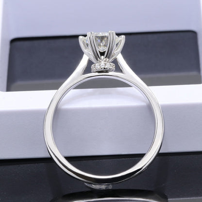 Engagement Ring, pave solitaire, accent stones ring, promise ring, wedding, gift for her, girl, girlfriend, for women, mother, mom, mum, for wife, for lover, heart-shaped prongs 1ct S925 Moissanite Diamond ring, Valentine’s Day, Mother’s Day, Birthday, anniversary, gradation day