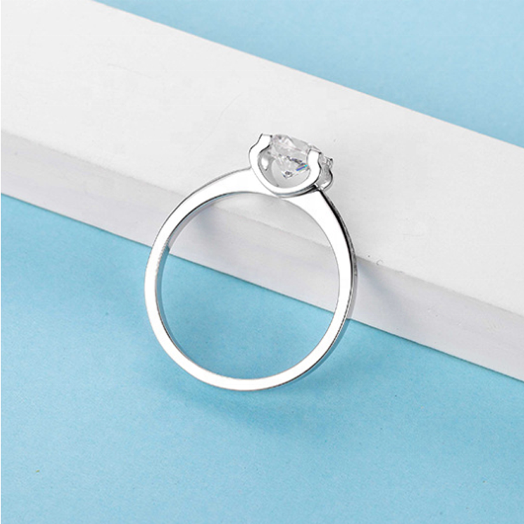 Engagement Ring, Wedding Ring, Promise Ring, Gift for Her, Gift for Girlfriend, girl, Gift for Women, Gift for Mother, Mom, Mum, Valentine’s Day, Mother’s Day, Accent Stones 1ct Moissanite Diamond Ring S925 Sterling Silver with GRA Certificate with gift box
