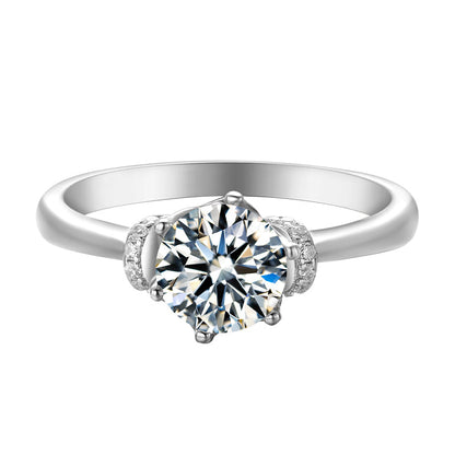 Engagement Ring, Promise Ring, Gift for Her, Gift for Girlfriend, girl, gift for lover, wife, Gift for Women, Gift for Mother, Mom, Mum, Valentine’s Day, Mother’s Day, Birthday, anniversary, graduation day, Posh Crown 0.5ct, 1ct Moissanite Diamond Ring S925 Sterling Silver, GRA Certificate, gift box 