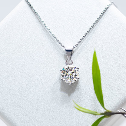 Round Solitaire Engagement Ring 0.5ct S925 White Gold Plated VVS White D Color Moissanite, Wedding Day, Gift for Her, Gift for Girlfriend, girl, Gift for Women, Gift for Mother, for wife, Valentine’s Day, Mother’s Day, Birthday, Jewelry Set, Necklace, Bracelet, 