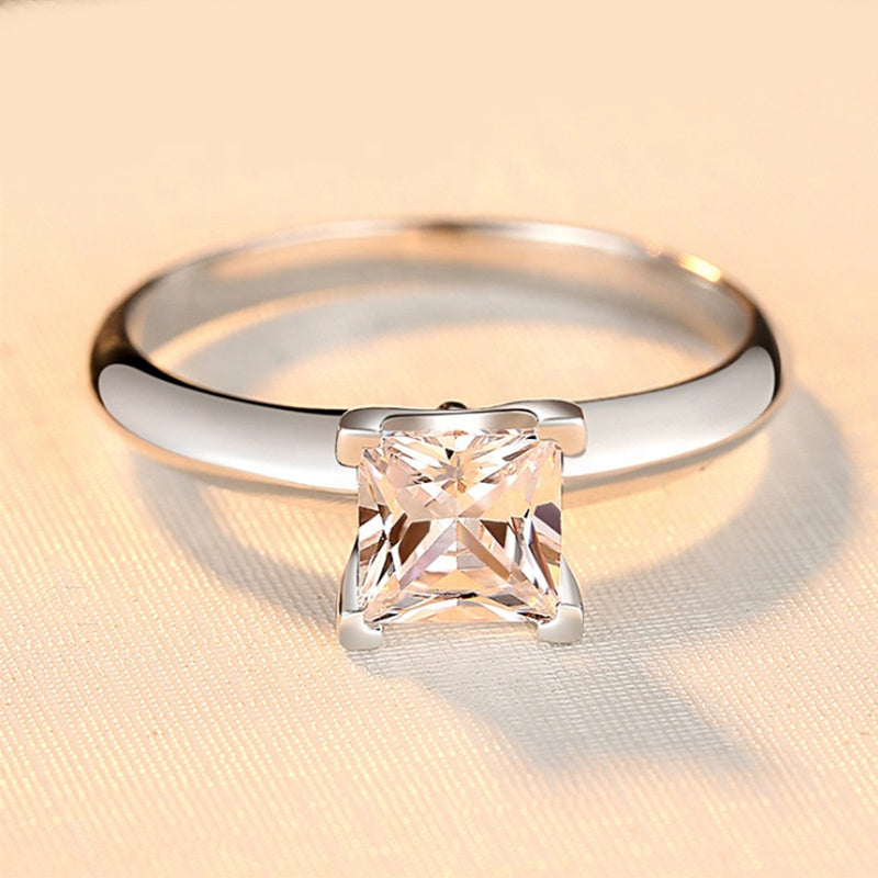 princess cut engagement ring, Sarah Michelle, promise ring, wedding, gift for her, girl, girlfriend, for women, mother, mom, mum, for wife, solitaire 1.2ct S925 Moissanite Diamond ring, Valentine’s Day, Mother’s Day, Birthday, anniversary
