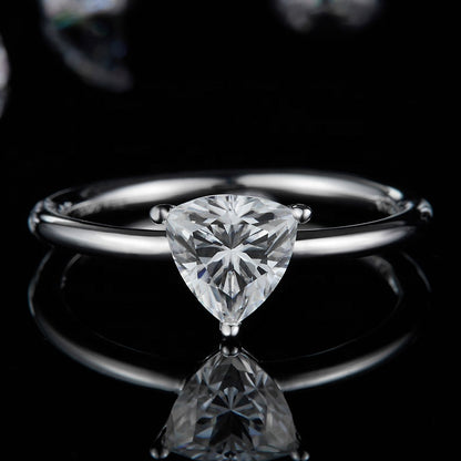 Trillion Cut ring, engagement ring, promise ring, wedding, gift for her, girl, girlfriend, for women, mother, mom, mum, for wife, 1ct S925 Moissanite solitaire Diamond ring, Valentine’s Day, Mother’s Day, Birthday, anniversary