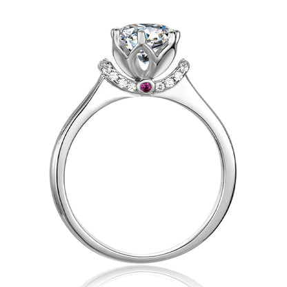 Engagement Ring, Promise Ring, Gift for Her, Gift for Girlfriend, girl, gift for lover, wife, Gift for Women, Gift for Mother, Mom, Mum, Valentine’s Day, Mother’s Day, Birthday, anniversary, graduation day, Posh Crown 0.5ct, 1ct Moissanite Diamond Ring S925 Sterling Silver, GRA Certificate, gift box 