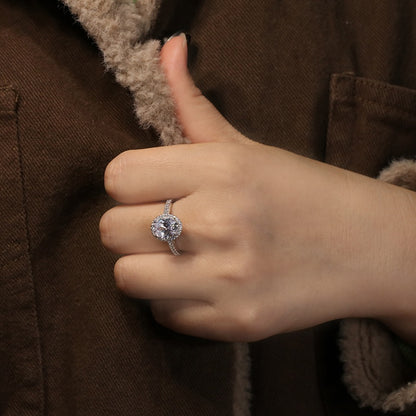 Oval Cut Ring, Jourdan Dunn engagement ring, promise ring, wedding, gift for her, girl, girlfriend, for women, mother, mom, mum, for wife, Halo 2ct S925 Moissanite Diamond ring, Valentine’s Day, Mother’s Day, Birthday, anniversary