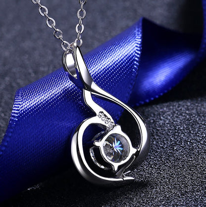 Helia Phoenix Swirl Round 0.8 Carat Moissanite Necklace — Moisza