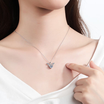 Helia Pavé Deer Antler Round Moissanite Necklace — Moisza