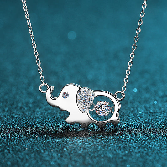 Helia Dumbo Round 0.5 Carat Moissanite Dancing Necklace — Moisza