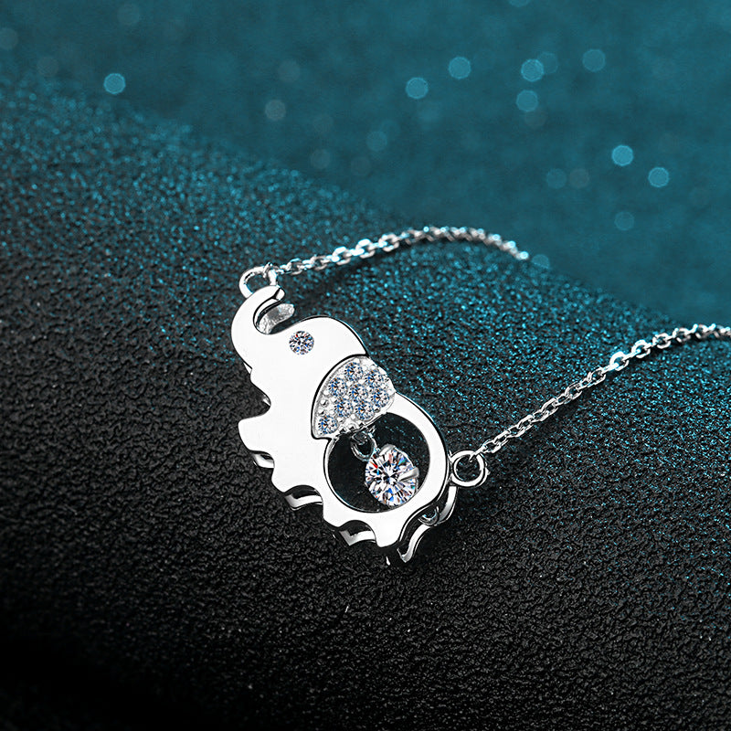 Helia Dumbo Round 0.5 Carat Moissanite Dancing Necklace — Moisza