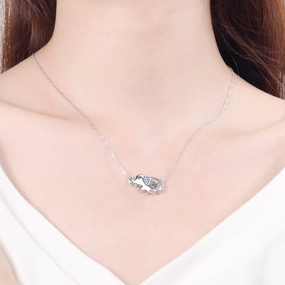 Helia Dumbo Round 0.5 Carat Moissanite Dancing Necklace — Moisza