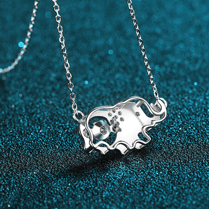 Helia Dumbo Round 0.5 Carat Moissanite Dancing Necklace — Moisza