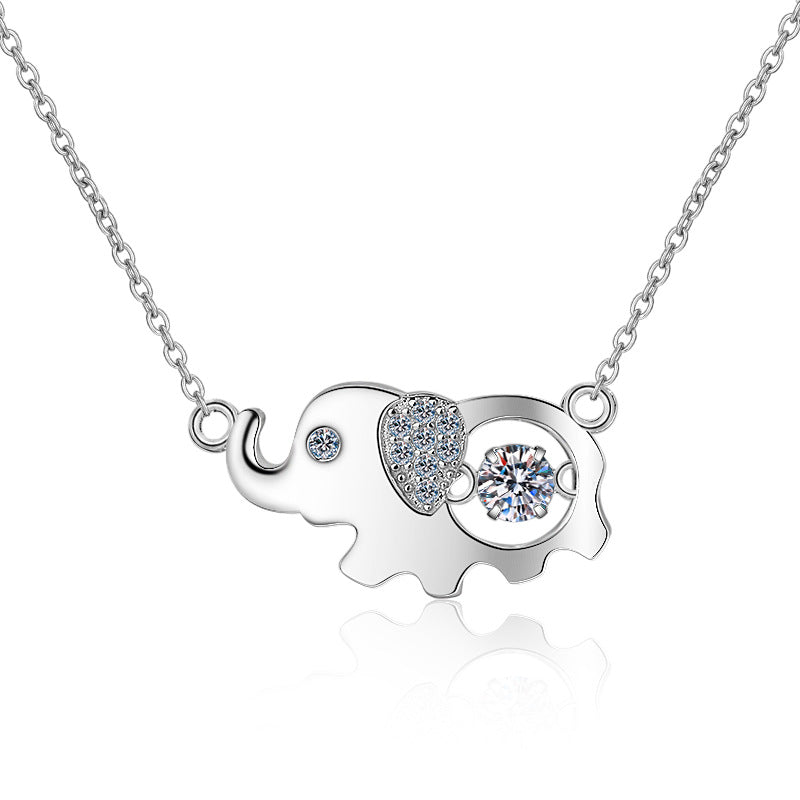 Helia Dumbo Round 0.5 Carat Moissanite Dancing Necklace — Moisza