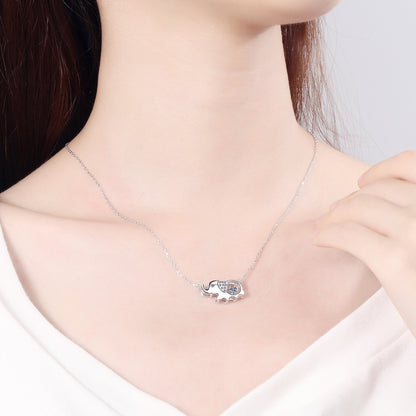 Helia Dumbo Round 0.5 Carat Moissanite Dancing Necklace — Moisza