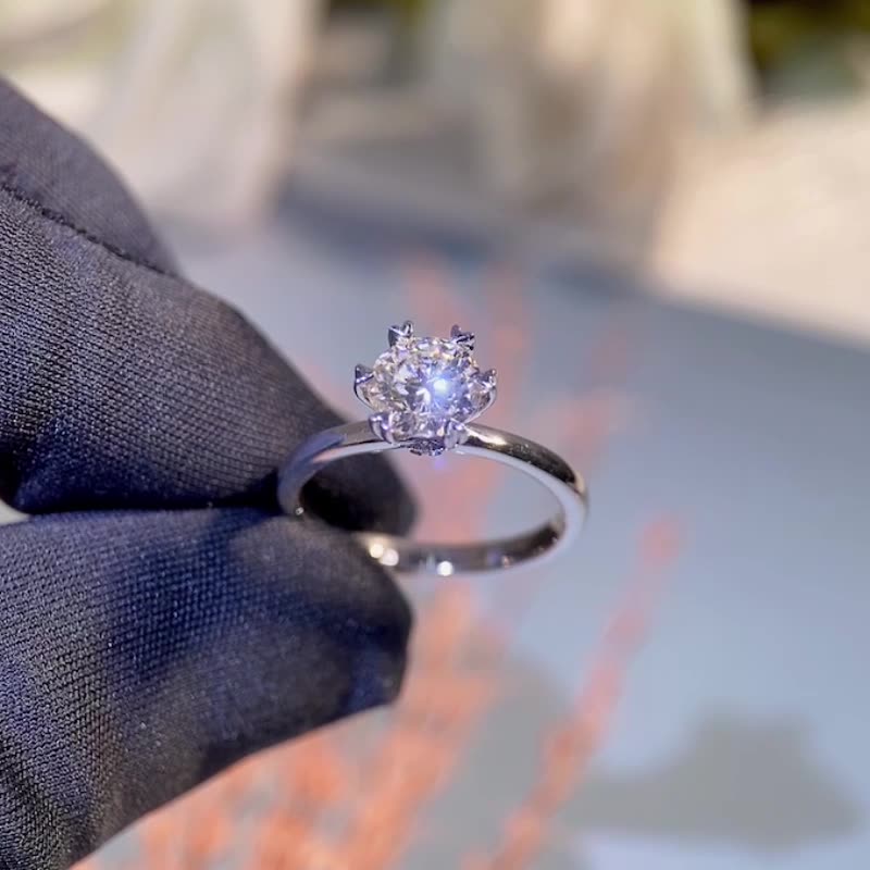 Helia Hidden Halo Round Moissanite Engagement Ring — Moisza