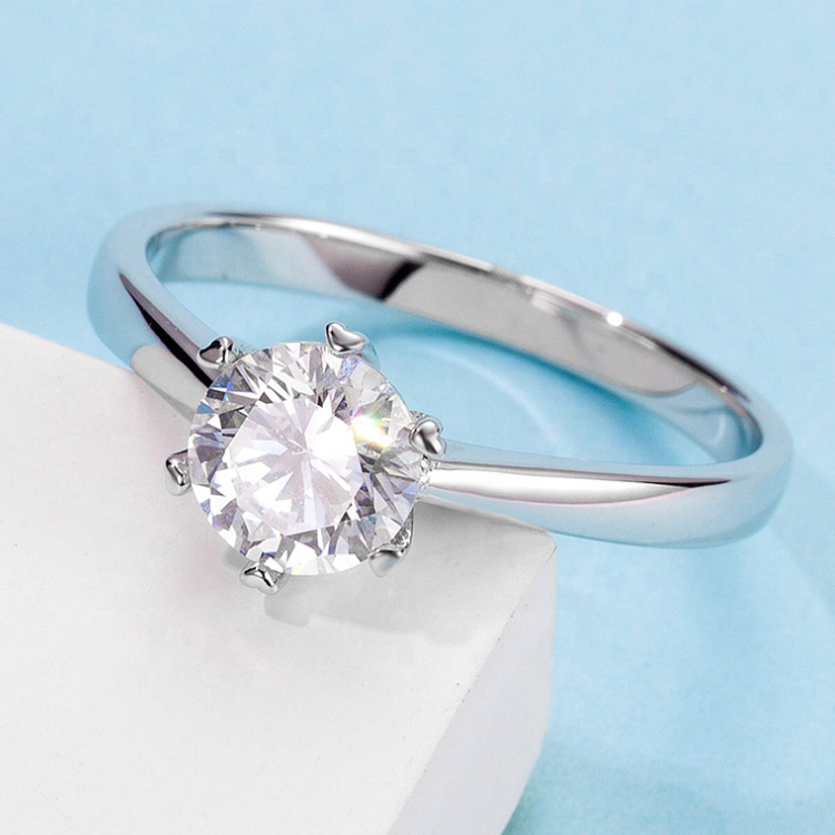 Helia Hidden Halo Round Moissanite Engagement Ring — Moisza