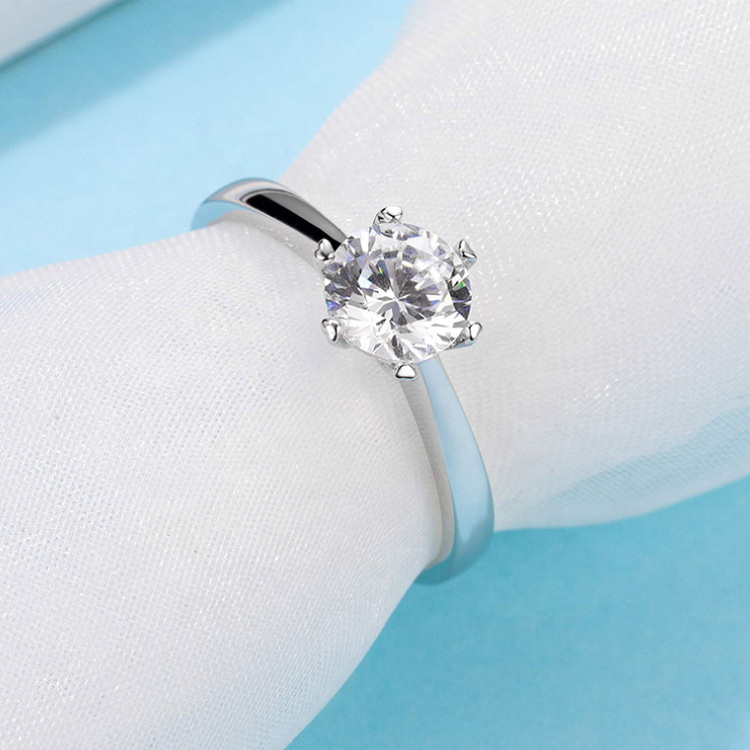 Helia Hidden Halo Round Moissanite Engagement Ring — Moisza