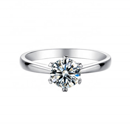 Helia Hidden Halo Round Moissanite Engagement Ring — Moisza