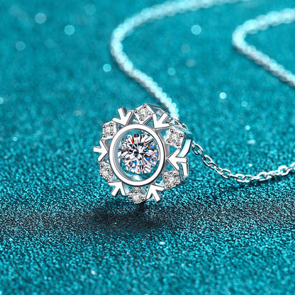 Moissanite Dancing Necklace, S925 Sterling Silver, 0.5ct Moissanite diamond necklace, Gift for Her, Gift for Girlfriend, girl, Gift for Women, Gift for Mother, Mom, Mum, gift for wife, for lover, Birthday, Anniversary, Valentine’s Day, Mother’s Day, Graduation Day, GRA Certificate