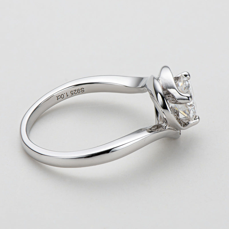 Heart Shape Pave Solitaire engagement ring, promise ring, wedding, gift for her, girl, girlfriend, for women, lover, mother, mom, mum, for wife, 1ct S925 Moissanite Diamond ring on pave setting, Valentine’s Day, Mother’s Day, Birthday, anniversary, Graduation Day, GRA certificate, gift box
