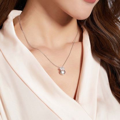 Moissanite Dancing Necklace, S925 Sterling Silver, 0.5ct Moissanite diamond necklace, Gift for Her, Gift for Girlfriend, girl, Gift for Women, Gift for Mother, Mom, Mum, gift for wife, for lover, Birthday, Anniversary, Valentine’s Day, Mother’s Day, Graduation Day, GRA Certificate