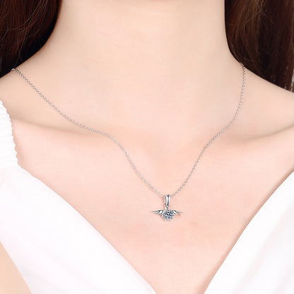 Angel’s Wings Moissanite S925 necklace 0.5ct D VVS1 Moissanite, gift for her, gift for girlfriend, girl, gift for Women, gift for mother, mom, mum, gift for wife, for lover, Birthday, Valentine’s Day, Mother’s Day, GRA Certificate, free gift box