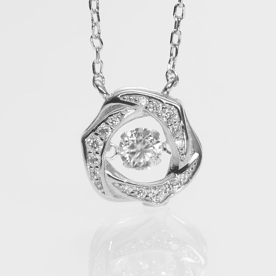 Moissanite Dancing Necklace S925 Sterling Silver 0.3ct, Gift for Her, Gift for Girlfriend, girl, Gift for Women, Gift for Mother, Mom, Mum, gift for wife, for lover, Birthday, Anniversary, Valentine’s Day, Mother’s Day, GRA Certificate