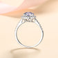Oval Cut Halo 1ct Moissanite S925 Engagement Ring on Pave Shank