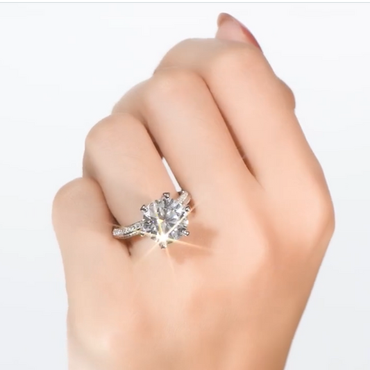 5ct Moissanite Engagement Ring, Wedding Ring, Promise Ring, S925 Sterling Silver, Gift for Her, Gift for Girl, Girlfriend, Gift for Women, Gift for wife, Mother, Mom, Mum, Valentine’s Day, Mother’s Day, birthday, anniversary, Moissanite Diamond Ring, GRA Certificate