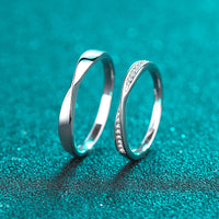 Selene Twisted Moissanite Matching Bands — Moisza