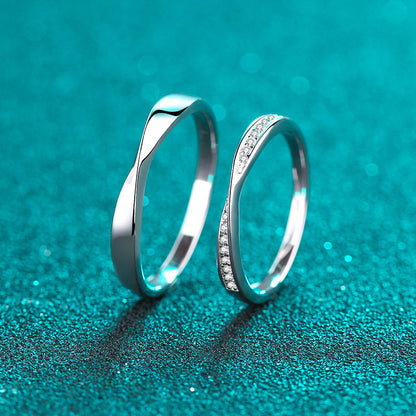 Selene Twisted Moissanite Matching Bands — Moisza