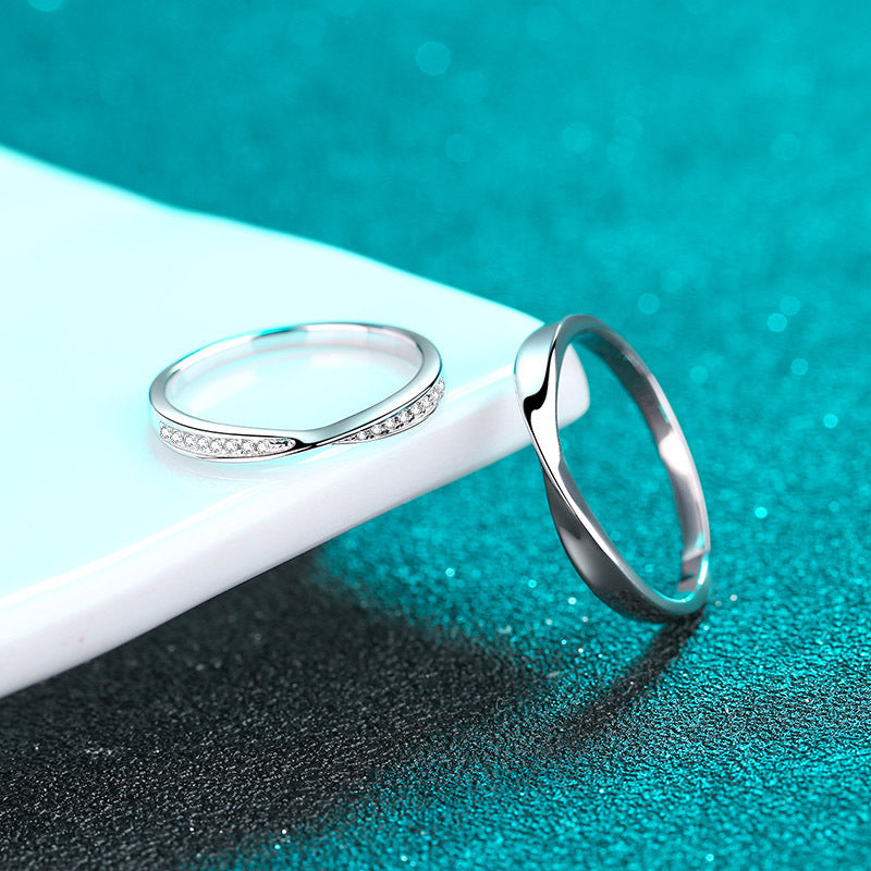 Selene Twisted Moissanite Matching Bands — Moisza