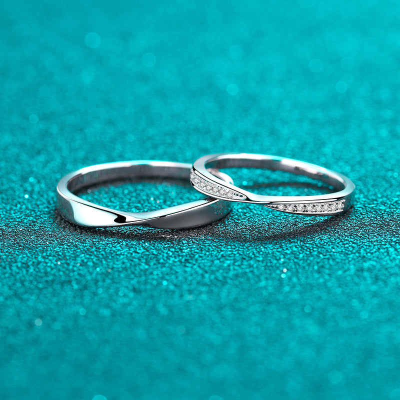 Selene Twisted Moissanite Matching Bands — Moisza