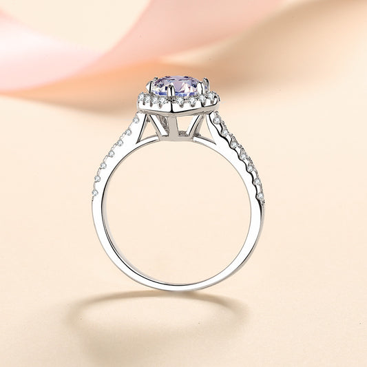 Venus Pavé Halo Heart-Shaped 1 Carat Moissanite Engagement Ring — Moisza