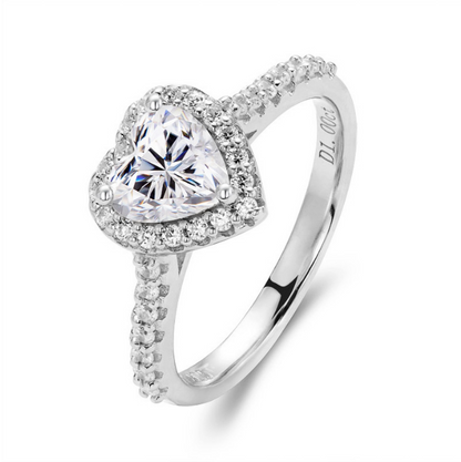 Venus Pavé Halo Heart-Shaped 1 Carat Moissanite Engagement Ring — Moisza