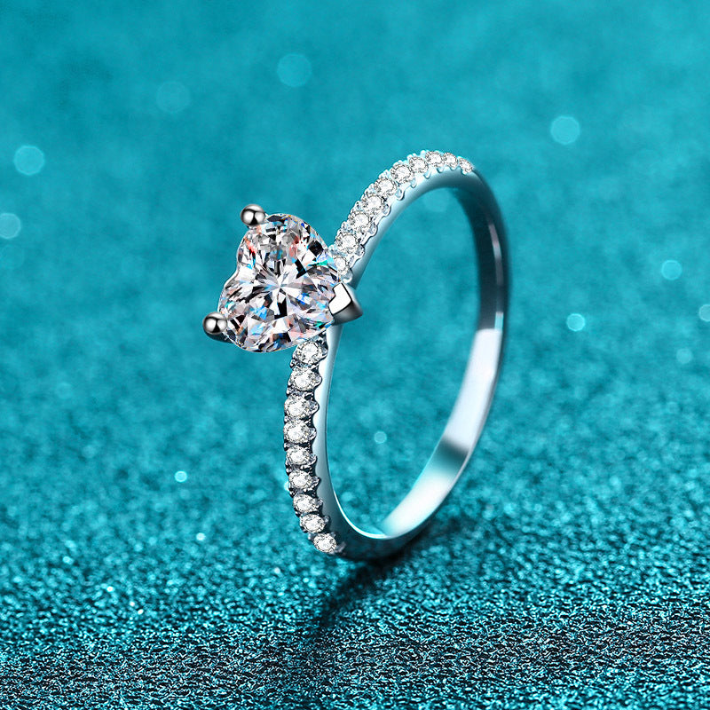 Venus Pavé Solitaire Heart-Shaped Moissanite Engagement Ring — Moisza