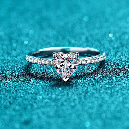 Venus Pavé Solitaire Heart-Shaped Moissanite Engagement Ring — Moisza