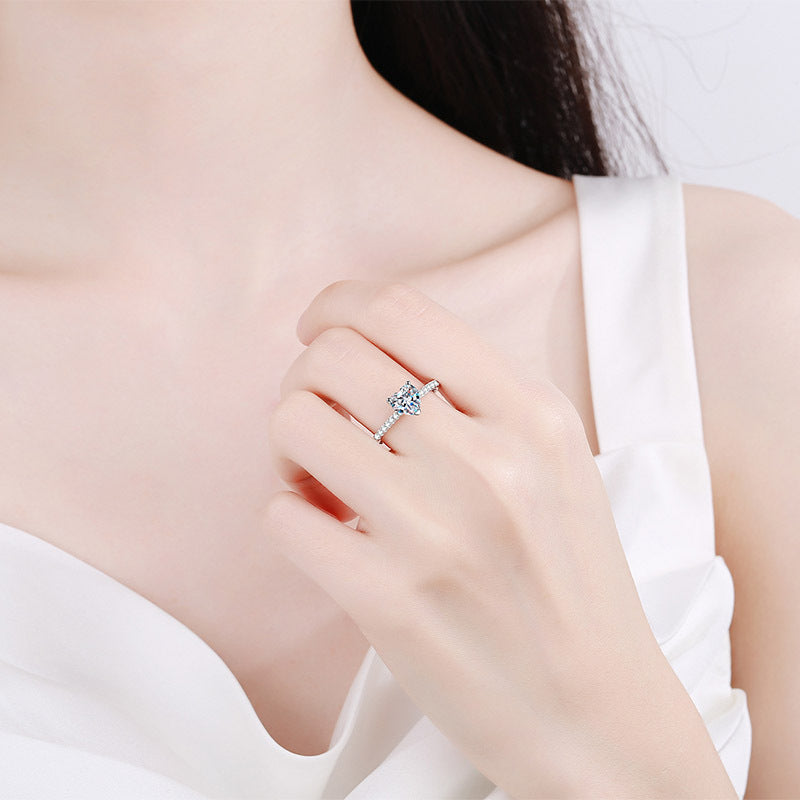 Venus Pavé Solitaire Heart-Shaped Moissanite Engagement Ring — Moisza