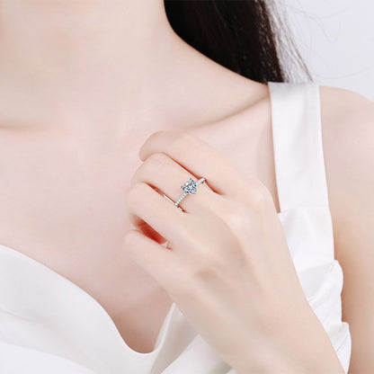 Venus Pavé Solitaire Heart-Shaped Moissanite Engagement Ring — Moisza