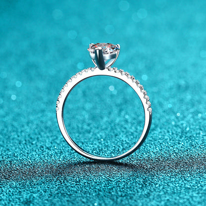 Venus Pavé Solitaire Heart-Shaped Moissanite Engagement Ring — Moisza