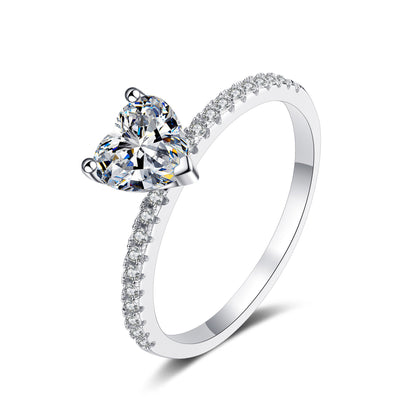 Venus Pavé Solitaire Heart-Shaped Moissanite Engagement Ring — Moisza